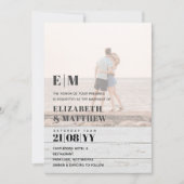 Klassieke BOLD FOTO OVERLAY Wedding Invite Kaart (Voorkant)