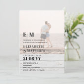 Klassieke BOLD FOTO OVERLAY Wedding Invite Kaart (Staand voorkant)
