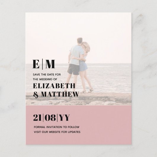 Klassieke BOLD FOTOBESCHERMING Save the Dates BUDG Flyer (Voorkant)