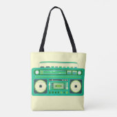 Klassieke Boom Box Vintage Afbeelding Draagtas (Achterkant)