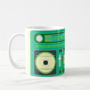 Klassieke Boom Box Vintage Afbeelding Koffiemok