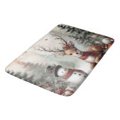 Klassieke bosrijke kerst herten / sneeuwpop badmat (Gekanteld)