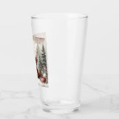 Klassieke bosrijke kerst herten / sneeuwpop glas (Links)