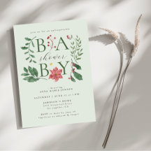 Klassieke Botanische Baby Shower 'Baby Winter Bloe