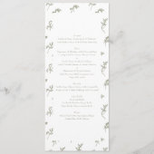 Klassieke  Botanische Crest Sage Groene Bruiloft Menu (Voorkant)