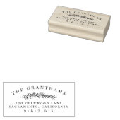 Klassieke Botanische Familienaam Return Address Rubberstempel (Gestempeld)