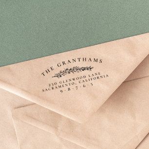 Klassieke Botanische Familienaam Return Address Rubberstempel