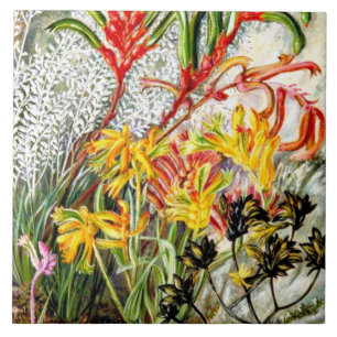 Klassieke botanische kunst, West-Australische bloe Tegeltje