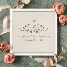 Klassieke Botanische Monogram Trouwservet