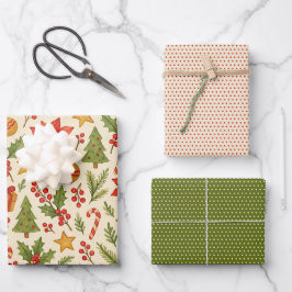 Klassieke Botanische Poinsettia Floral Art Pattern Inpakpapier Vel