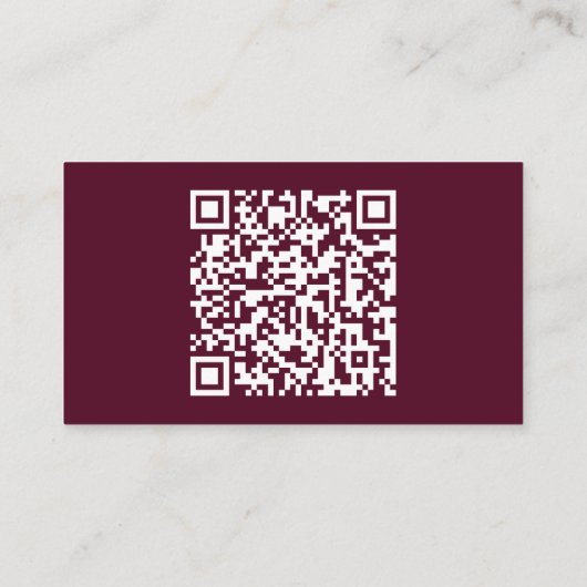 Klassieke Bourgogne Details QR Code Bruiloft Informatiekaartje (Achterkant)