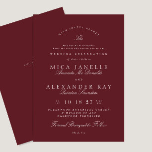 Klassieke Bourgogne Formele Maroon Elegante Bruilo Kaart