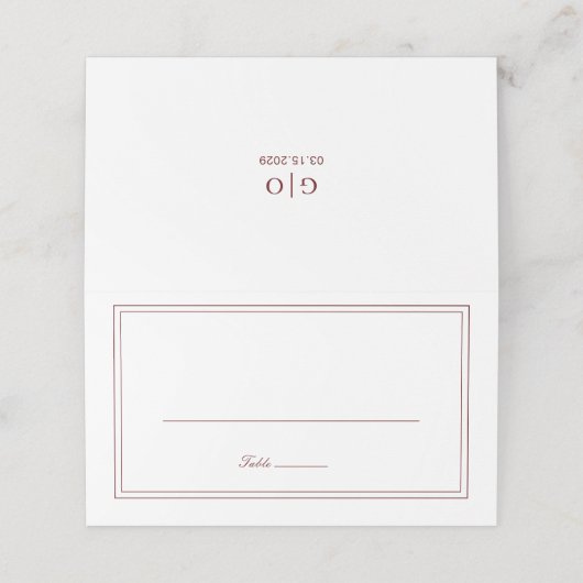 Klassieke Bourgondische elegante bruiloft (Buitenkant ongevouwen)