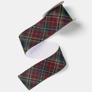 Klassieke Bourgondische Tartan Plaid Rustiek Lint