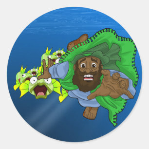 Klassieke BPA-ronde "Slikken door een vis" Ronde Sticker