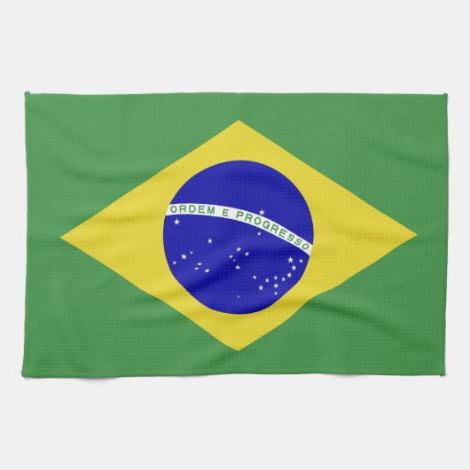 Klassieke Braziliaanse vlag Theedoek (Horizontaal)