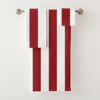 Klassieke brede strepen, rood en wit bad handdoek