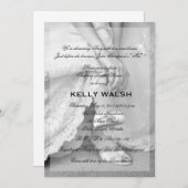 Klassieke Bridal Shower Uitnodiging zwart-wit (Voorkant / Achterkant)