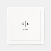 Klassieke bride en groom Monogram Wedding Napkins Servet (Voorkant)