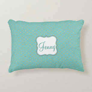 Klassieke Bright Gold Polka Dots op turquoise Decoratief Kussen