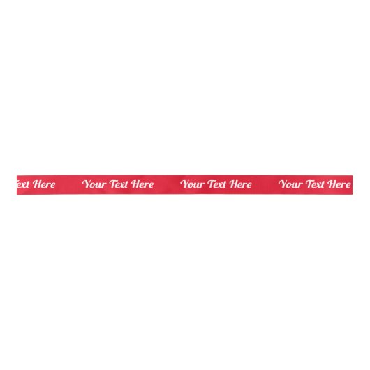 Klassieke Bright Red and White Script Text Sjabloo Lint (Voorkant)