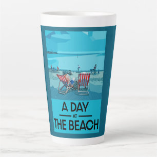 Klassieke Britse Beach Art British Zee Side Servin Latte Mok