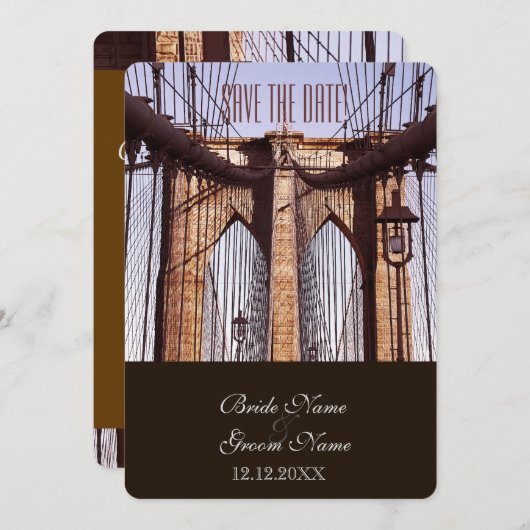 Klassieke brug van Brooklyn in New York Kaart (Voorkant / Achterkant)