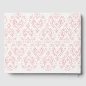 Klassieke bruiloft Elegant Damask Pattern Peach Co Gastenboek (Achterkant)