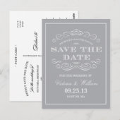 KLASSIEKE BRUILOFT | SLA DE DATUM VAN AANKONDIGING BRIEFKAART (Voorkant / Achterkant)