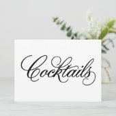 Klassieke | Bruiloftscocktailschild Kaart (Staand voorkant)