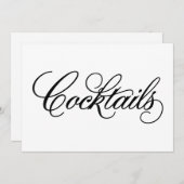 Klassieke | Bruiloftscocktailschild Kaart (Voorkant / Achterkant)