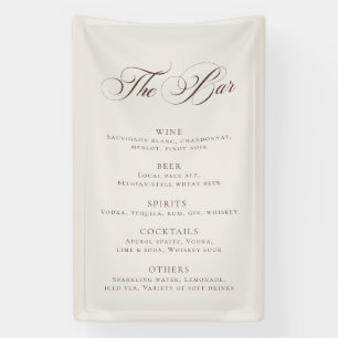Klassieke bruine huwelijksbarmenu receptie decorat spandoek