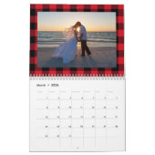 Klassieke Buffalo Plaid Familiefoto Kalender (Mar 2026)