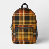 Klassieke Buffalo Plaid Rustic Brown & Terracotta Bedrukte Rugzak (Voorkant)