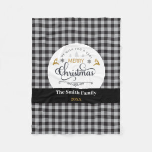 Klassieke Buffalo Pset Check Merry Kerstry Fleece Deken
