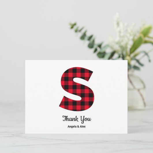 Klassieke Buffelplaat met briefje S Weddenschap Bedankkaart (Staand voorkant)