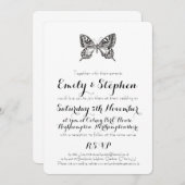 Klassieke Butterfly Persoonlijke bruiloft Uitnodig Kaart (Voorkant / Achterkant)