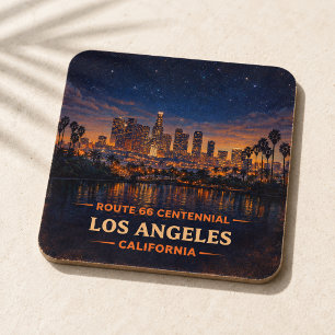 Klassieke Californische sterrenhemel silhouet bij Vierkante Kartonnen Onderzetter