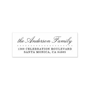 Klassieke Calligrafie Familienaam & Return Adres Rubberstempel