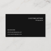 Klassieke camera artistieke zwarte fotograaf visitekaartje (Achterkant)