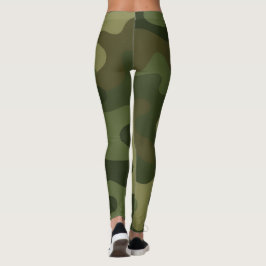 Klassieke Camo Print Aardgroene & Bruine Tonen Leggings
