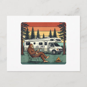 Klassieke Camping Camper RV Bigfoot Avontuur Briefkaart
