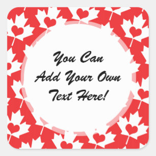 Klassieke Canadese Vlag Maple Leaf met Hart Vierkante Sticker