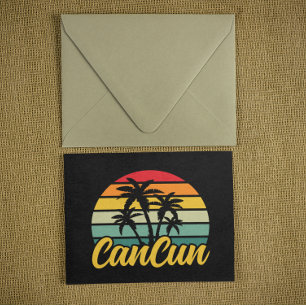 Klassieke Cancun Mexico Zonsondergang Reis Vakanti Briefkaart