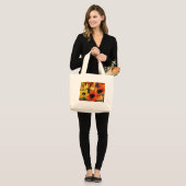 Klassieke canvas tas met zonnebloemen (Voorkant (model))