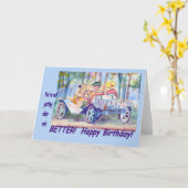 klassieke CAR Verjaardag Groet Kaart (Gele Bloem)