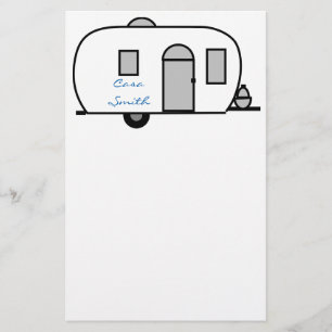 klassieke caravan met afgeronde caravan briefpapier