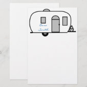  klassieke caravan met afgeronde caravan briefpapier (Voorkant / Achterkant)
