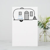 klassieke caravan met afgeronde caravan briefpapier (Staand voorkant)