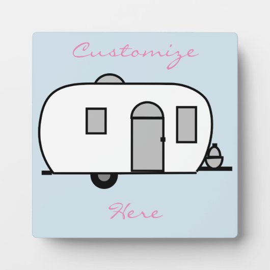 klassieke caravan met afgeronde caravan fotoplaat (Voorkant)